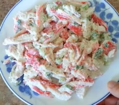 Make your tuna salad as you. Imitation Crab Meat Salad | Imitation crab salad, Sea food ...