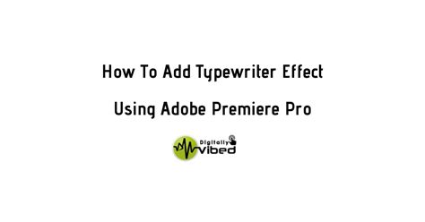 So check the article below can don't worry! How to add typewriter effect Using Adobe premiere pro ...