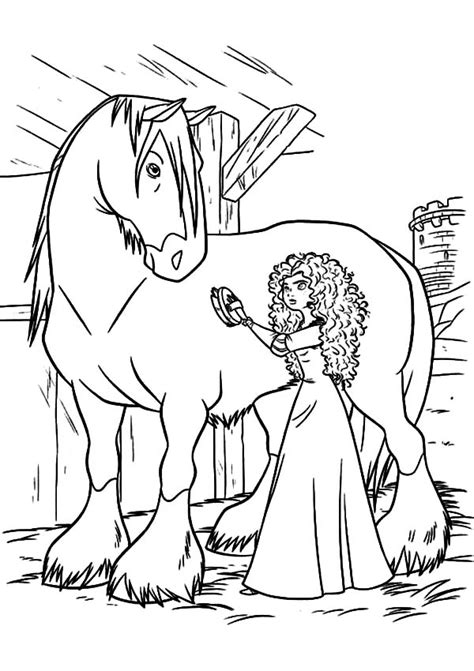 Check spelling or type a new query. Princess Merida Cleaning Her Horse Coloring Pages | Color Luna