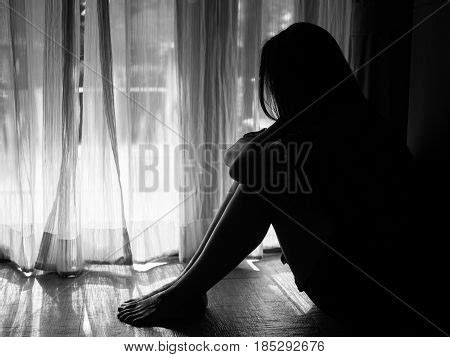 She gets down and starts pleasing this tiny little cock. Black White Sad Woman Hug Her Knee Image & Photo | Bigstock