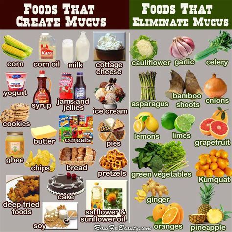 As it turns out, certain foods can increase mucus production and lead to the buildup of phlegm in the body. What Foods Help Remove Mucus from the Body? - Black Health ...