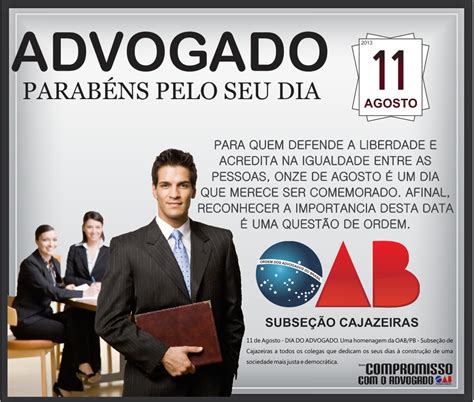 Maybe you would like to learn more about one of these? DIA DO ADVOGADO ~ OAB - SUBSEÇÃO CAJAZEIRAS - PB