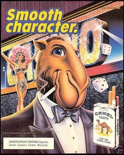Joe camel (officially old joe) was the advertising mascot for camel cigarettes from late 1987 to july 12, 1997, appearing in magazine advertisements, billboards, and other print media. What is the marketing potential of proprietary characters ...