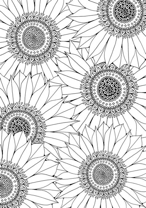 Coloring pages are no longer just for children. Sunflower Free Pattern Download | Sunflower coloring pages ...
