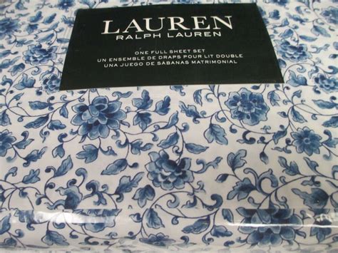 Great prices & selection of 100 cotton sheets and sheet sets. New Ralph Lauren 100% Cotton 4pc White Blue Floral Sheet ...