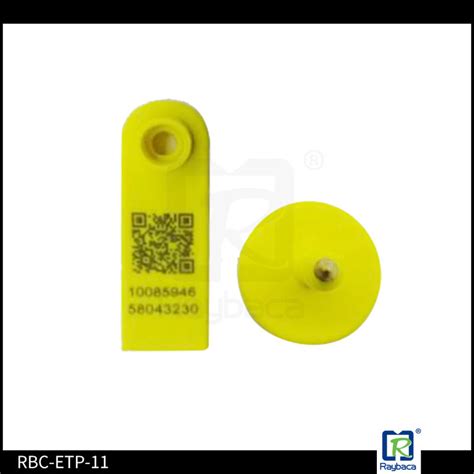 من أكثر علامات الترقيم استخدامًا نظرًا لتنوّع فوائدها. علامات أذن حيوان الماعز RFID ، قطعتين من علامة تتبع الماشية ETP11