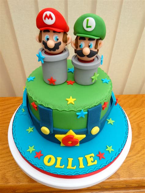 While the cakes were baking and cooling i melted wilton candies (red and white) and painted the candies into the. Super Mario Brothers Cake xMCx #Mario #Luigi | Birthday ...