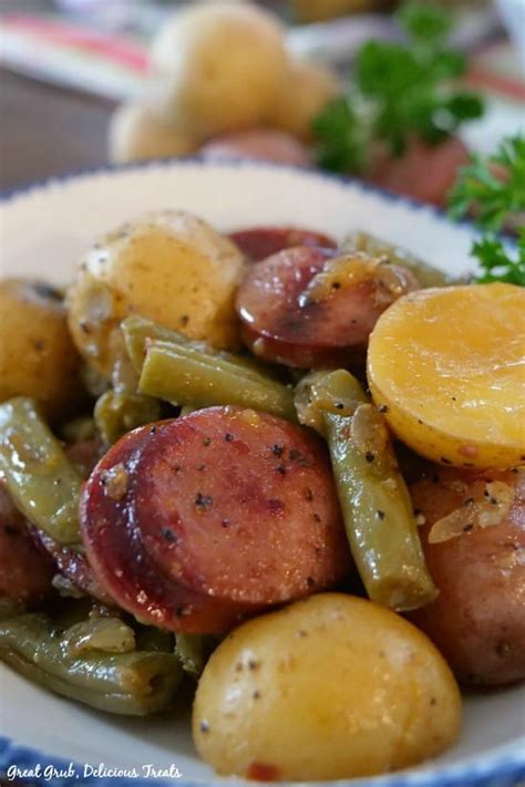 Click to see the recipe! Sausage Green Bean Potato Casserole - Great Grub ...