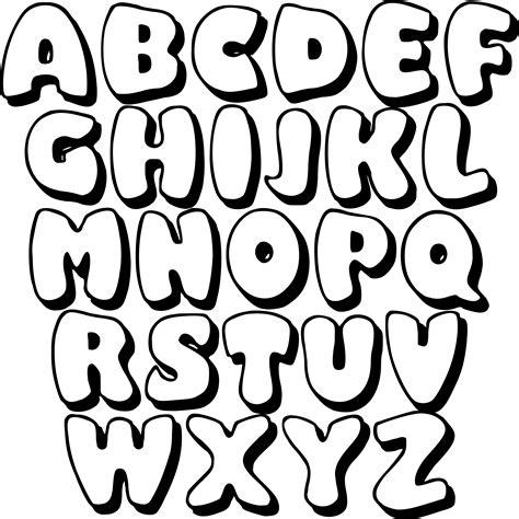 7 Best Large Printable Bubble Letters M - printablee.com