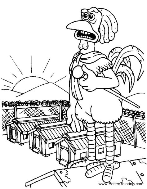 Chicken run coloring pages are featuring ginger, rocky, malicia tweedy, mr. Chicken Run Coloring Pages Rocky Line Art - Free Printable ...