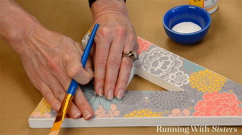 Drench another soft sponge in the warm water. Decorate A Wooden Letter Using Mod Podge - Running With ...