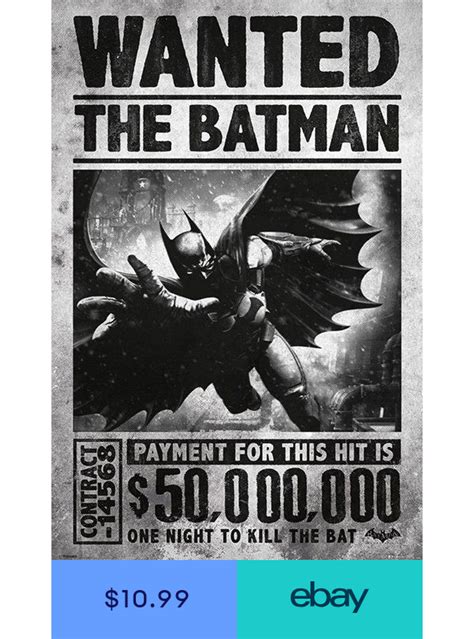 BATMAN ORIGINS - GAMING POSTER PRINT (WANTED - BATMAN FLYING) | Batman poster, Batman arkham ...
