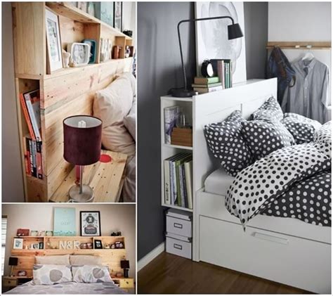 Create a storage bed from shelving units topped with a wood board image via: 15 Clever Storage Ideas for a Small Bedroom