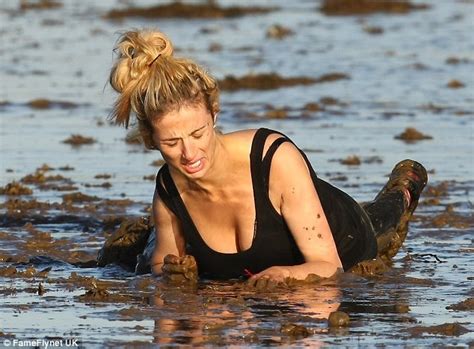 Some of these women will gradually go from camel toe to moose knuckle. Chantelle Houghton gets muddy at Boot Camp in a bid to ...