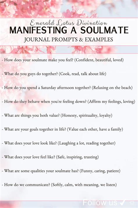 Making journaling for manifestation work for you. Manifesting a soulmate journal prompts - Emerald Lotus ...