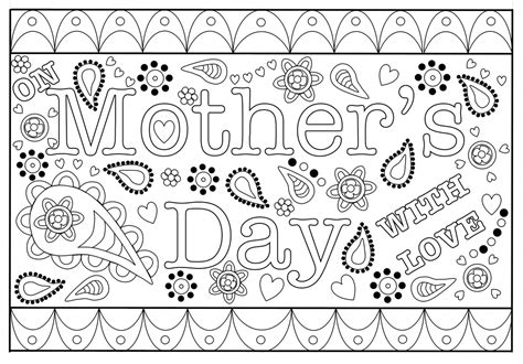 Mothers day card template free. Colouring Mothers Day Card free printable template