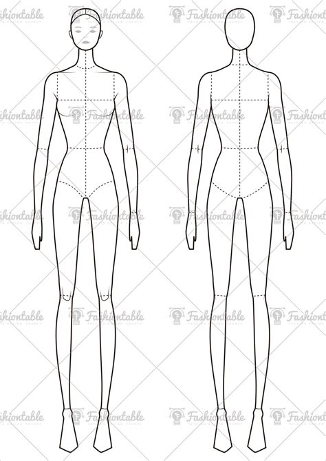 Figure bases of women, men, kids, plus size and maternity! Female Fashion Croquis Template | Fashion design template ...