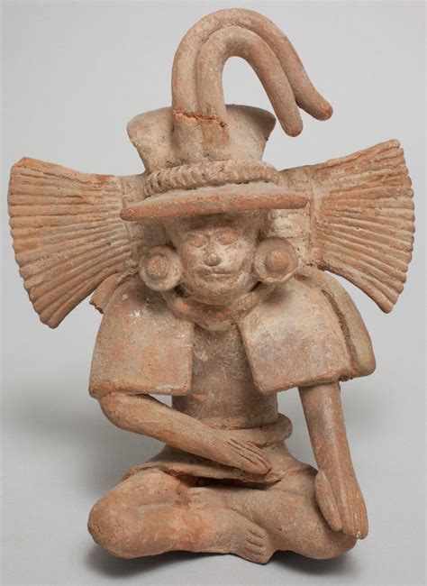 maya,-seated-figure-with-elaborate-headdress,-between-700-and-900,-clay