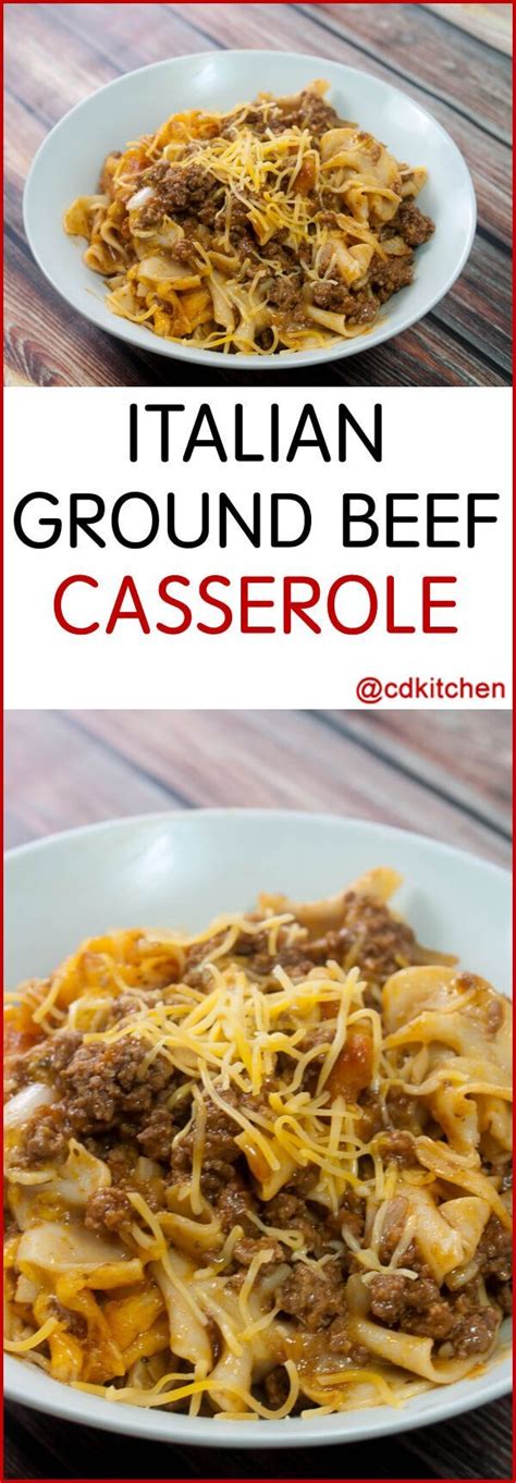 Then let dinner cook itself. Italian Ground Beef Casserole - Recipe is made with cheese ...