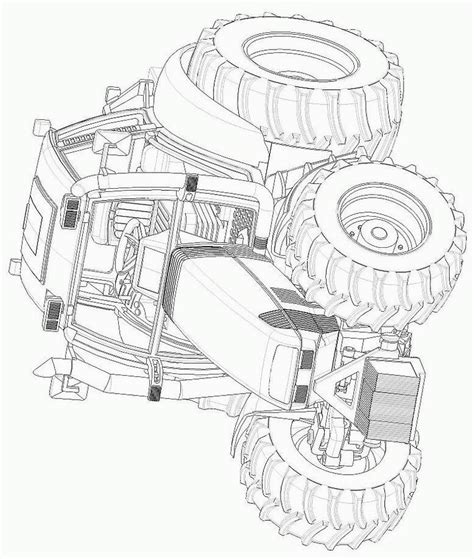 Colorie aussi tous les accessoires en gris et les pneus en gris foncé presque noir. Coloriage tracteur