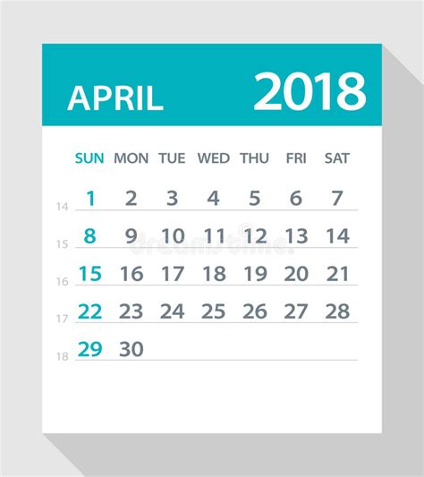 Kumkum bhagya 24th april 2018 written episode, written update on tellyupdates.com. April 2018 Kalender Vlak Blad - Illustratie Stock ...