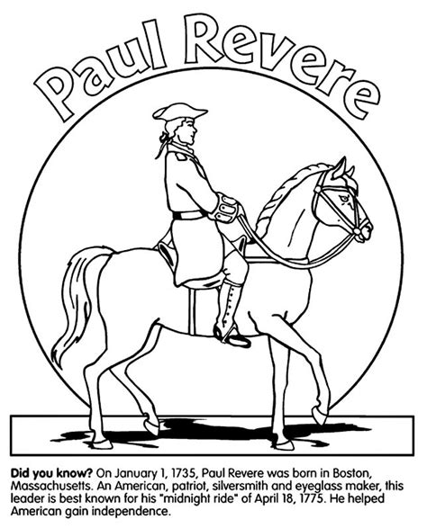 Fun interactive printable american history coloring pages for kids to color online. Top 25 ideas about Paul Revere on Pinterest | Paul revere ...