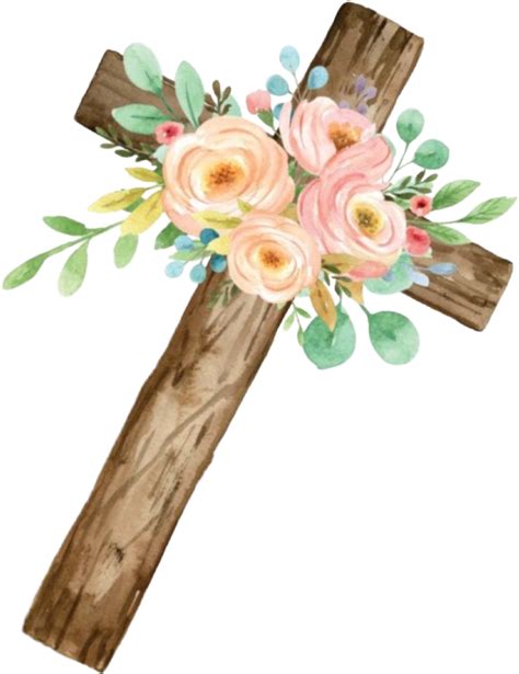 Download flower cross images and photos. watercolor cross flowers floral decorative religion rel...