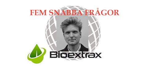 The company specializes in research and development of technology platforms that are further used to convert organic waste into various environmentally friendly materials. Fem snabba frågor till Edvard Hall VD på Bioextrax