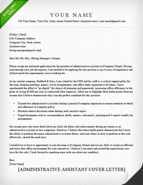 A word cover letter template is a great starting point for any job application. 40 Administrative assistant Cover Letter Template in 2020 ...