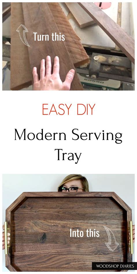 It makes breakfasts in bed. DIY Modern Serving Tray with Handles -- {Free plans and video tutorial} in 2020 | Modern diy ...