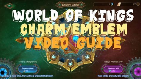 Happy grinding with cheap world of kings gold from 5mmo! World of Kings Charm and Emblem Video Guide - YouTube