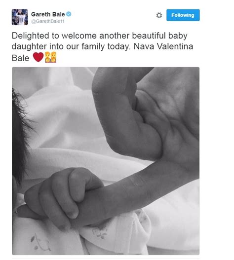 Nava valentina bale ‍ pic.twitter.com/w4ld1l6clg. Nava Valentina: Gareth Bale anuncia o nascimento da filha ...