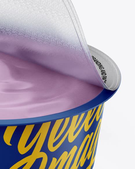 Half-Opened Yogurt Cup Mockup - Front View (High-Angle ...