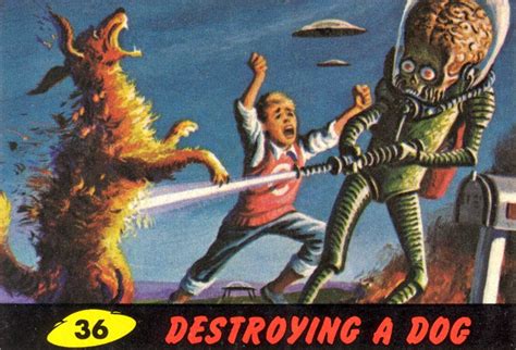 Movie reproduced this design quite. Trading Cards Mars Attacks The Revenge Black 55 Base Card ...