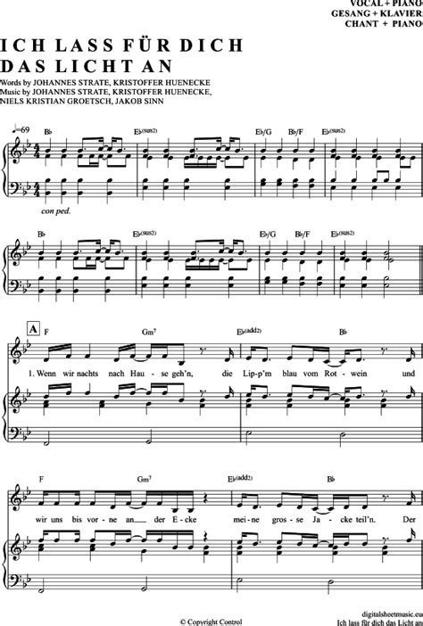 Barfuß am klavier (english translation). Ich Lass Für Dich Das Licht An (Klavier + Gesang) [PDF ...