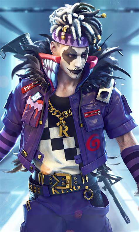 The rare item in free fire diamond royale joker night clown bundle in single spin. 480x800 Garena Free Fire Joker Galaxy Note, HTC Desire ...