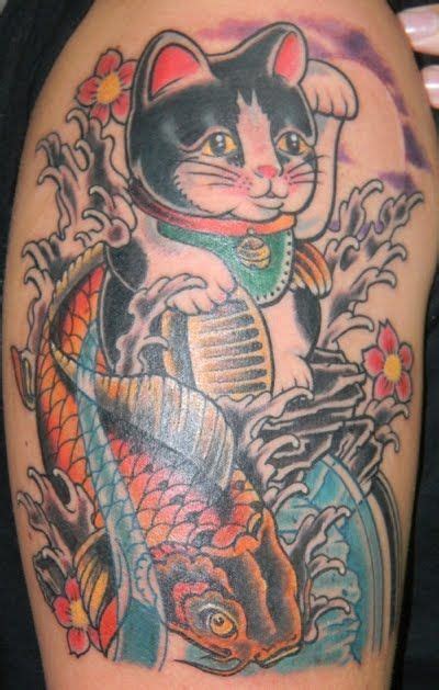 While feeding koi can be entertaining, keep in mind that feeding is also a very important aspect of koi fishkeeping for both hobbyist and professional breeders. Neko half sleeve tattoo with Koi fish cherry blossoms ...