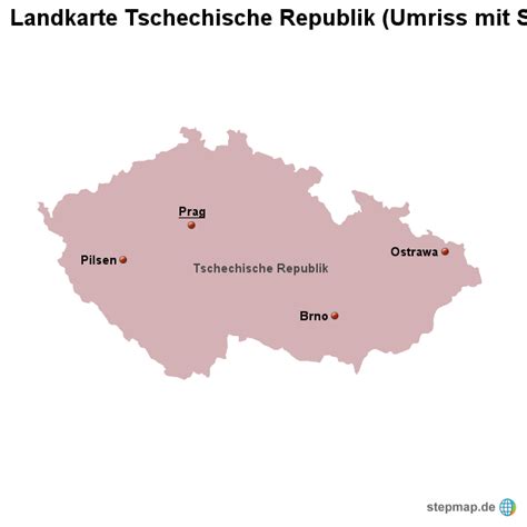 Aufregender urlaub im dreilaendereck tschechien oesterreich und deutschland. Landkarte Tschechische Republik (Umriss mit Städten) von ...