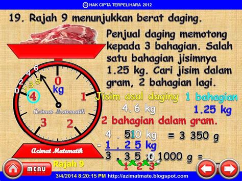 Ia satu pertandingan menguji kemahiran matematik secara. AZIMAT SEKOLAH RENDAH: MENGENALI JISIM