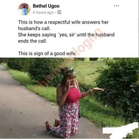 Wife says hubby is a pig. Man Says A Responsible Wife Will Kneel Down To Respond To ...