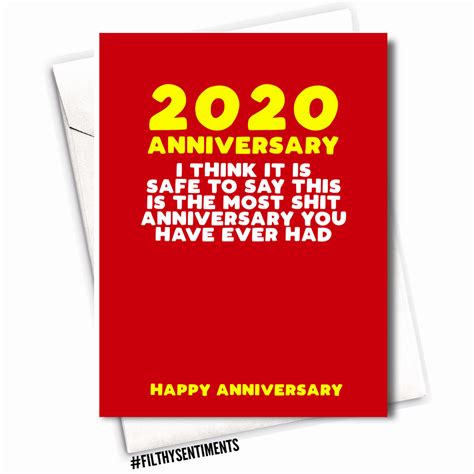 These include flower bouquets, cakes. Anniversary Lockdown Card | 2020 Anniversary | Funny ...