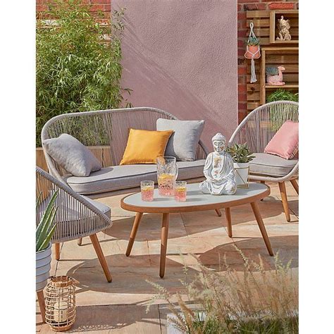 Black rattan garden furniture asda online. Nerja 4 Piece Garden Sofa Set | Outdoor & Garden | George ...