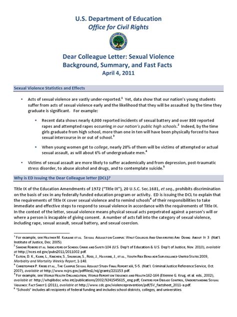 It tells the hiring manager a little about you before they check out your resume or look into your references. DOE Title IX Sexual Assault Letter | Violence | Rape