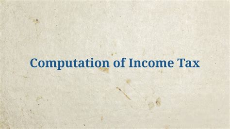 Computation of business statutory income. Computation of Income Tax - YouTube