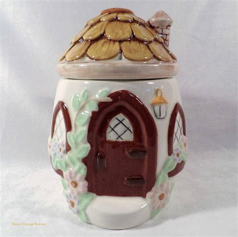 This make over took 30 minutes and cost less than a dollar. Cottage Cookie Jar, Vintage 1980s, country farmhouse ...