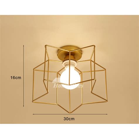 Modern moravian star pendant lights clear glass shade, 16 inches. Gold Star Ceiling Light Pentagram Black/ Grey 3 Lighting Wrought Iron Decorative Simple Bedroom