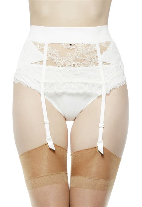 Orange garter belt and stockings. Lyst - La perla Garter Belt in White