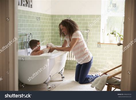Find over 100+ of the best free mom and son images. Mother Son Having Fun Bath Time Stock Photo 496635532 ...