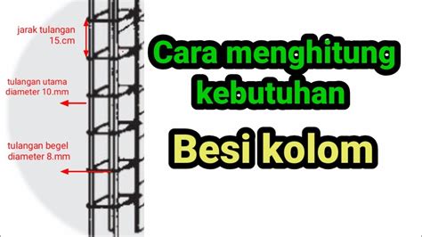 Sedangkan untuk menghitung kebutuhan besi beton sengkang adalah: Cara menghitung kebutuhan besi kolom - YouTube