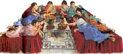 A roman dinner offered three courses at a minimum, and often many more. What would Romans eat at a dinner party? - Quora